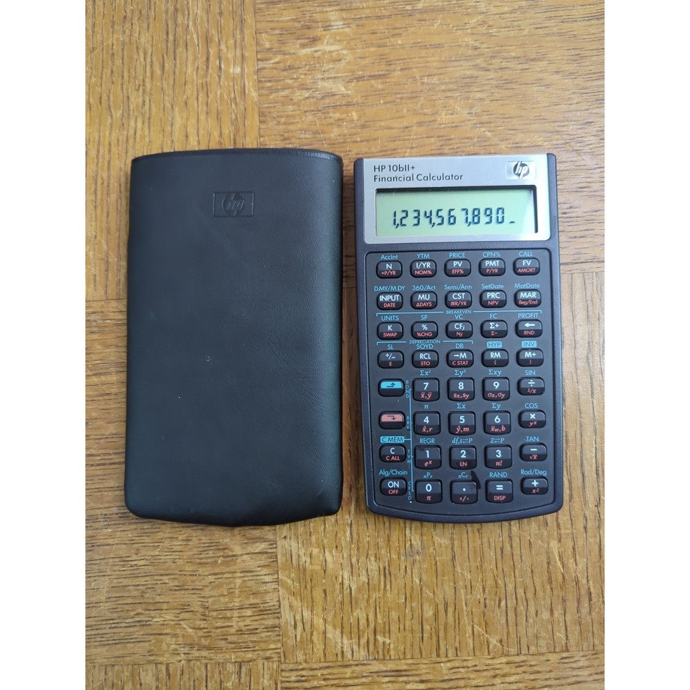 Hewlett Packard HP-10BII+ Plus Financial Calculator w/ Case - New Batteries